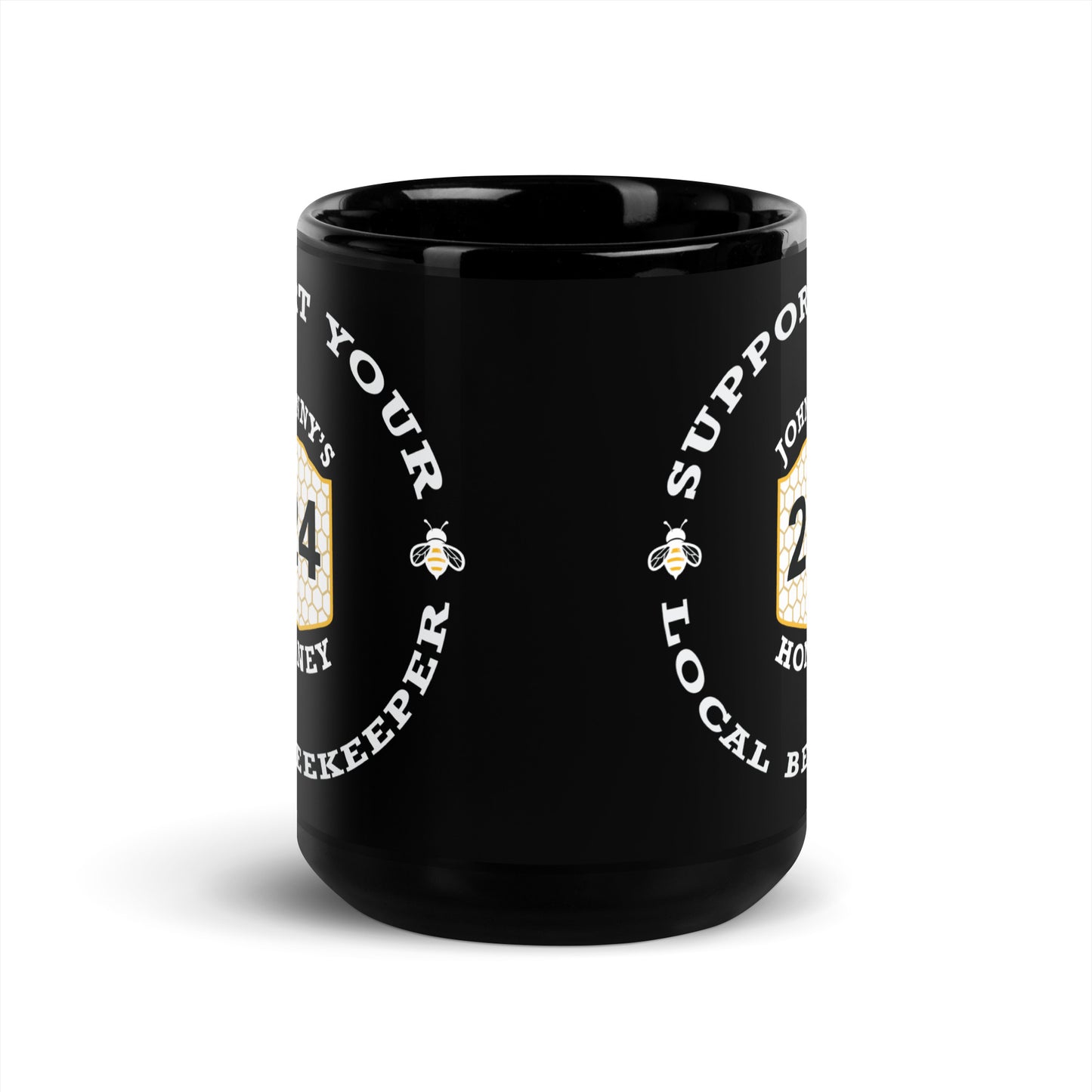Black Glossy Mug- Support Your Local Beekeeper