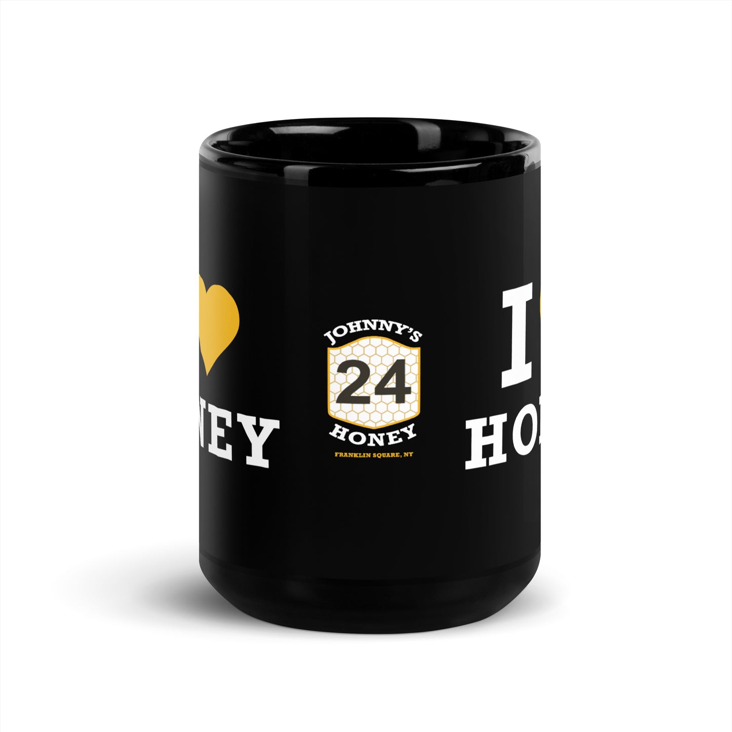 Black Glossy Mug- I Love Honey