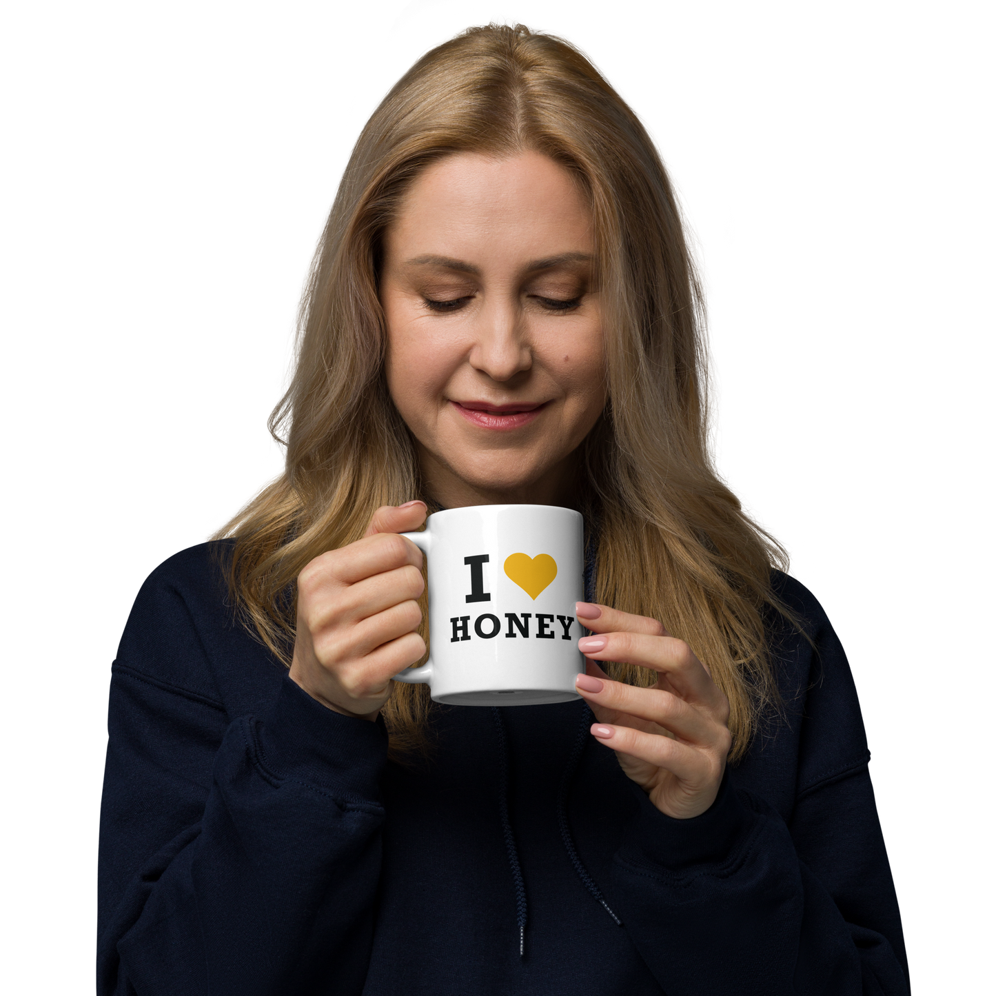 White glossy mug- I Love Honey