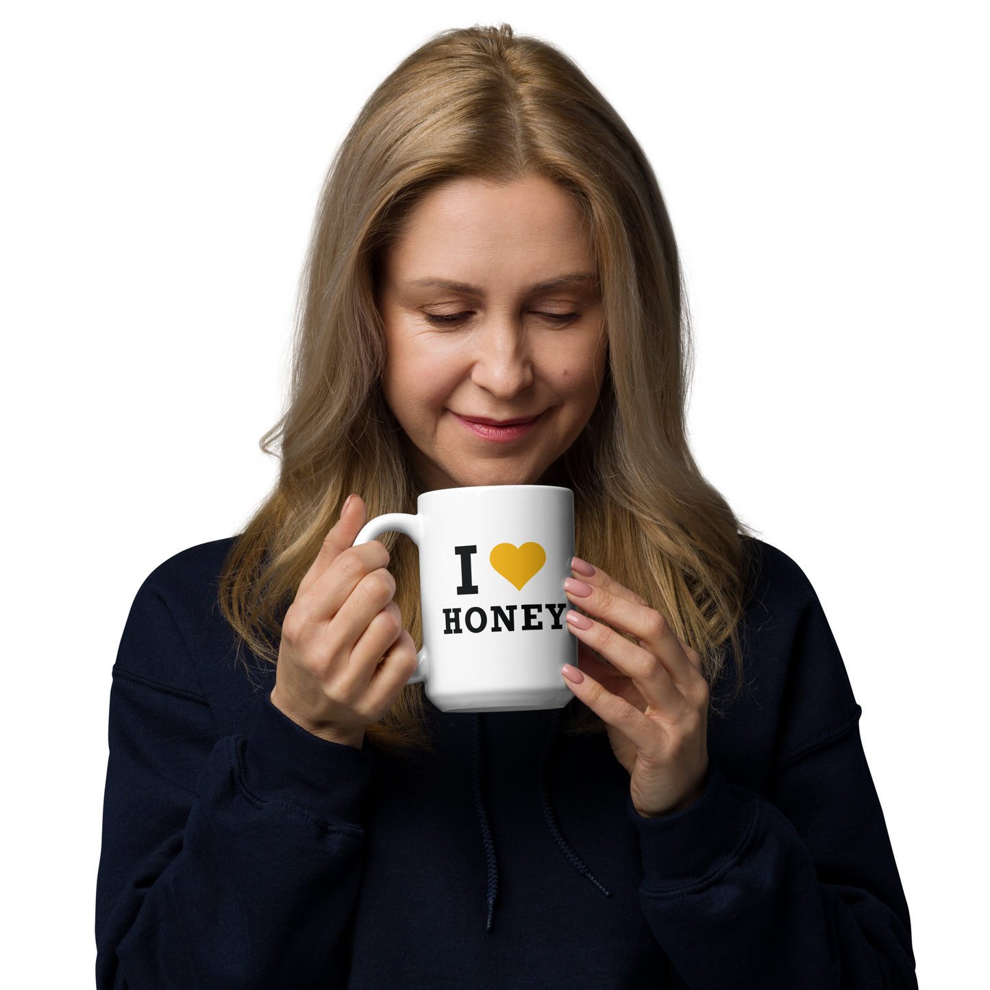 White glossy mug- I Love Honey