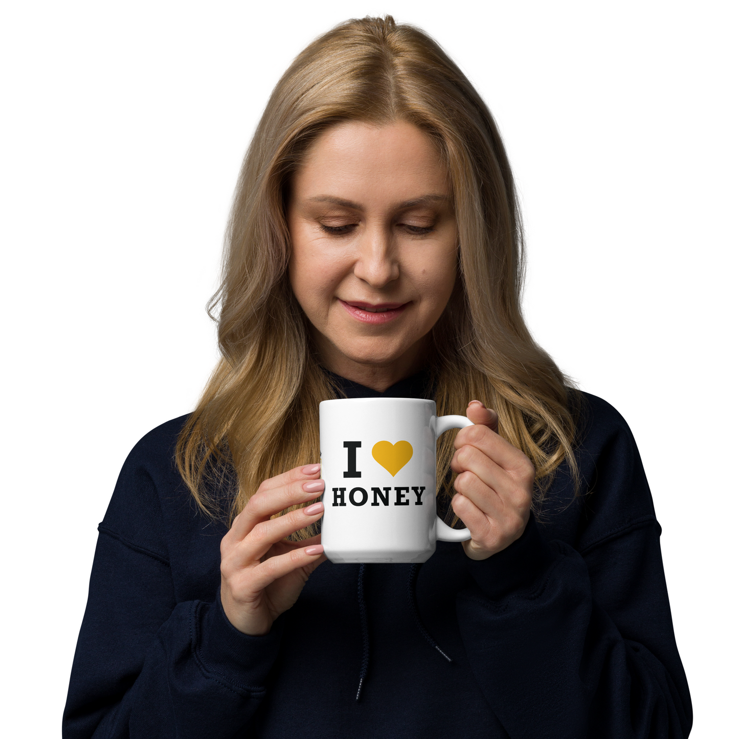White glossy mug- I Love Honey