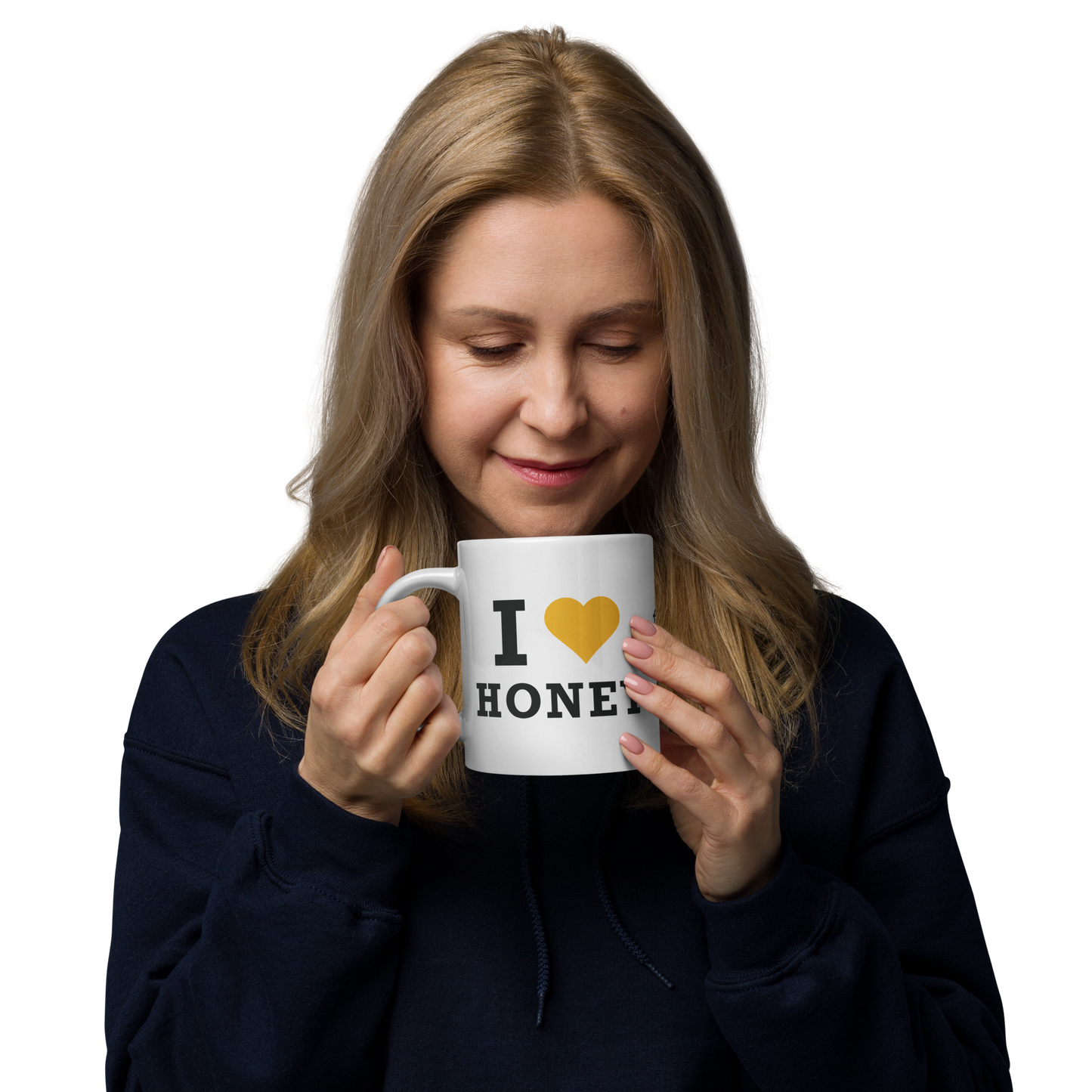 White glossy mug- I Love Honey