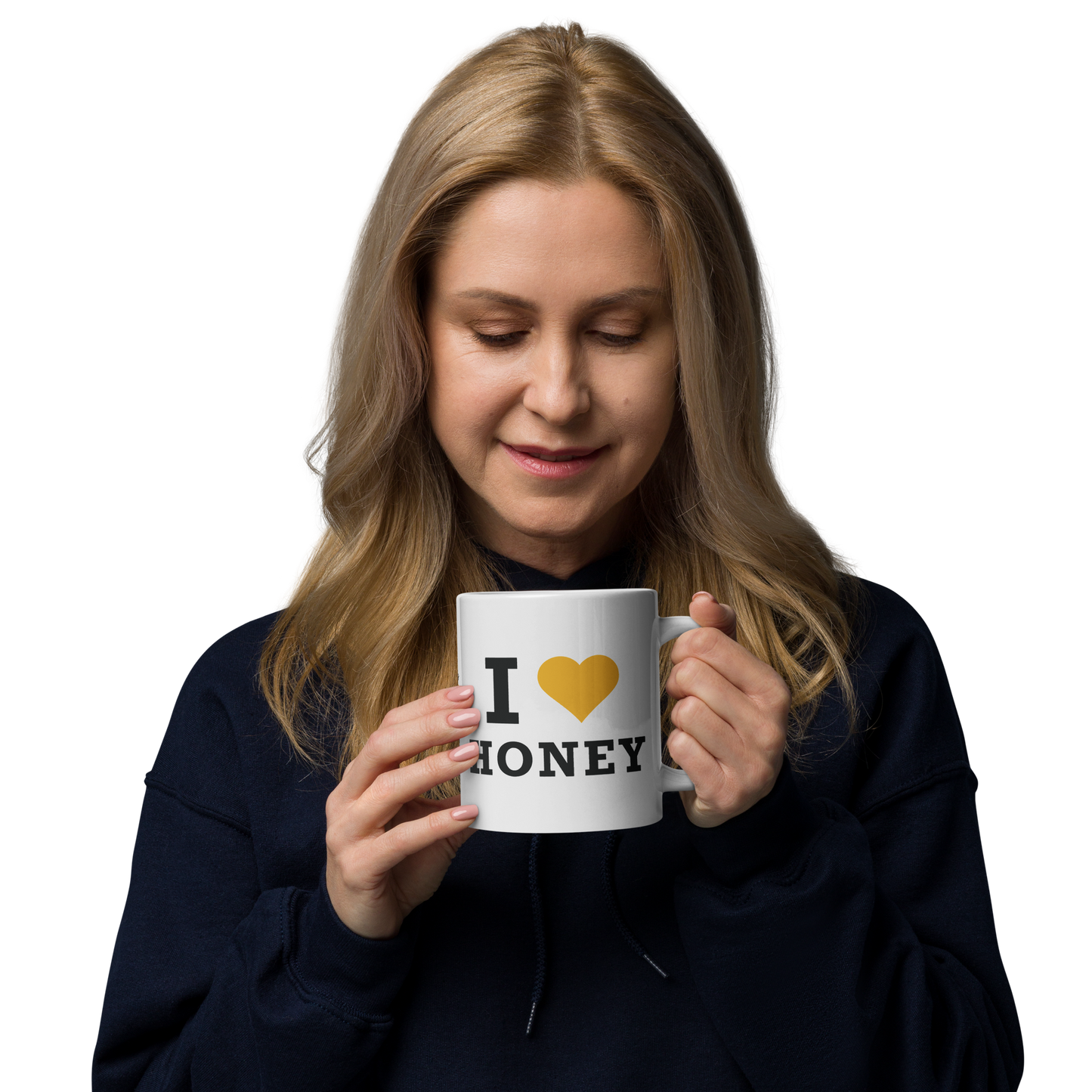 White glossy mug- I Love Honey